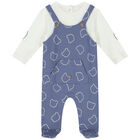 Boys Blue & White Babygrow & Hat Set, 1, hi-res